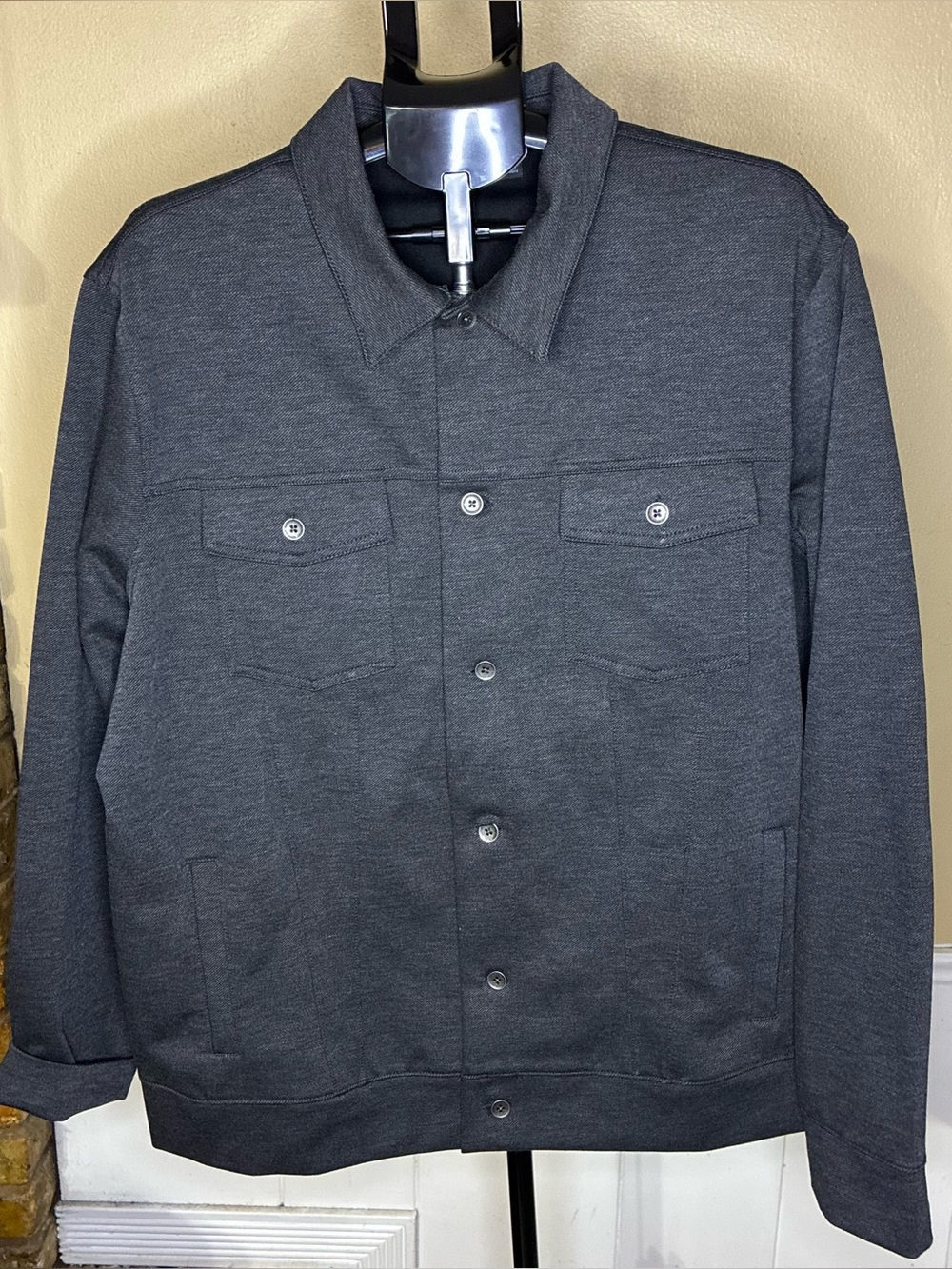 Marc Anthony Charcoal Button-Up Shirt Jacket